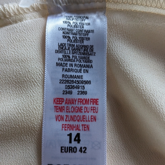 DOROTHY PERKINS Luxury Beige and Black Chiffon Sleeveless Blouse Size 14 - Picture 15 of 16